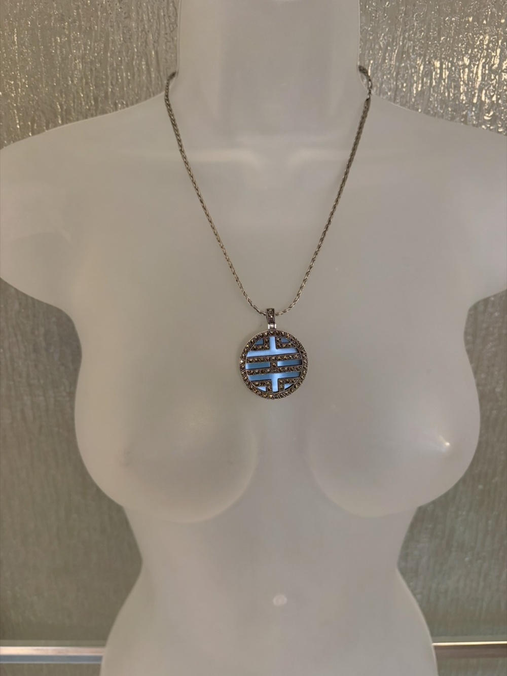 🖤VINTAGE  BLACK ONYX AND MARCASITE PENDANT, NWOT - Picture 6 of 12